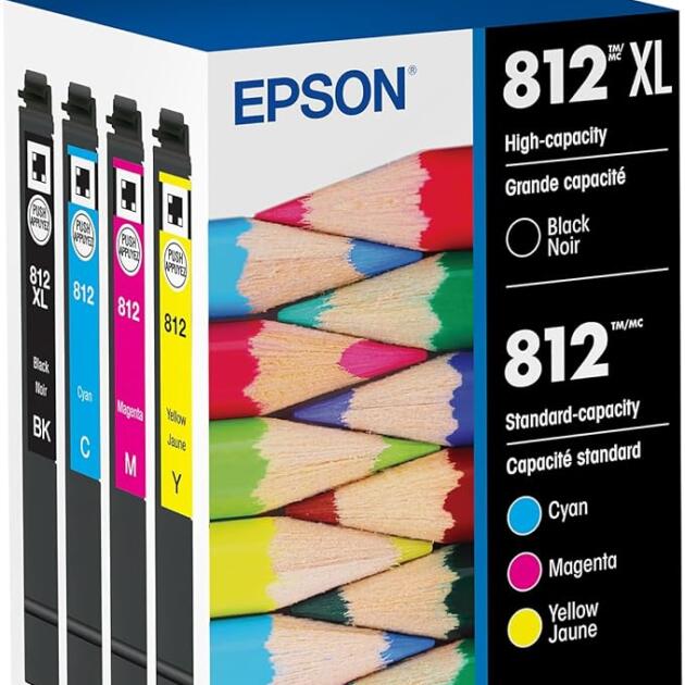 EPSON 812 DURABrite Ultra Ink High Capacity Black & Standard Color Cartridge